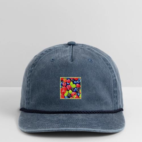 Colorful Berry Medley Design - Vintage Washed Rope Cap