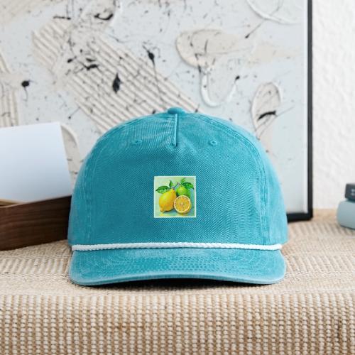 Zesty Citrus Burst of Sunshine Design - Vintage Washed Rope Cap