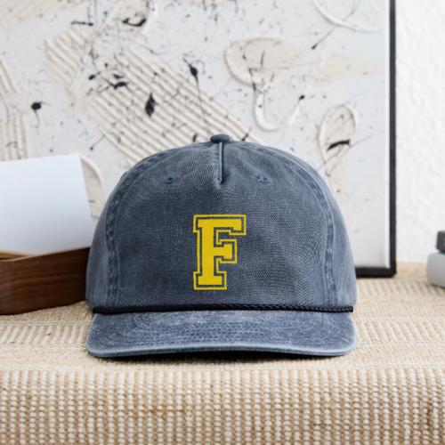 Letter F – Capital Athletic Alphabet Monogram - Vintage Washed Rope Cap