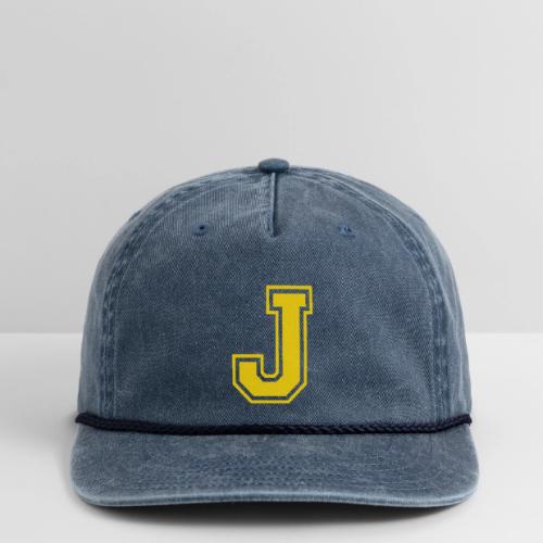 Letter J – Capital Athletic Alphabet Monogram - Vintage Washed Rope Cap