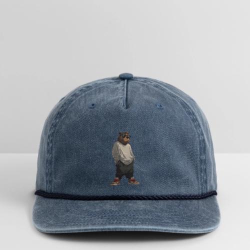 Urban Streetwear Bear Cool Apparel Design - Vintage Washed Rope Cap