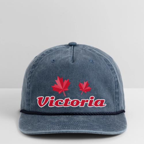 Victoria with two red maple leaves - Vintage Washed Rope Cap