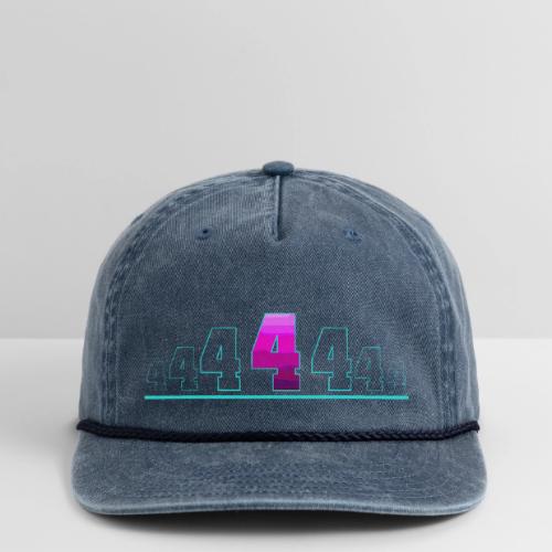 Number 4 in Magenta: Varsity Font - Vintage Washed Rope Cap