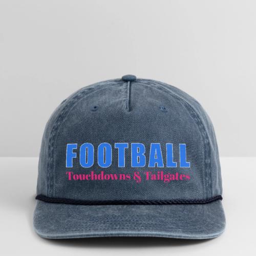 Football Touchdowns & Tailgates Design - Vintage Washed Rope Cap