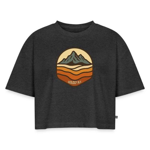 Geology in 5 Mountains - Women's Oversized Organic Cropped T-Shirt