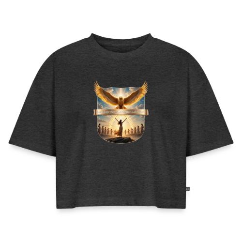 Women’s Day Eagle Matriarch T Shirt,, Gift for Mom - Women's Oversized Organic Cropped T-Shirt
