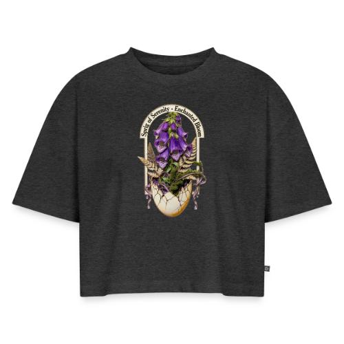 Spring Serenity Foxglove Tee, Easter Gift for wife - Women's Oversized Organic Cropped T-Shirt