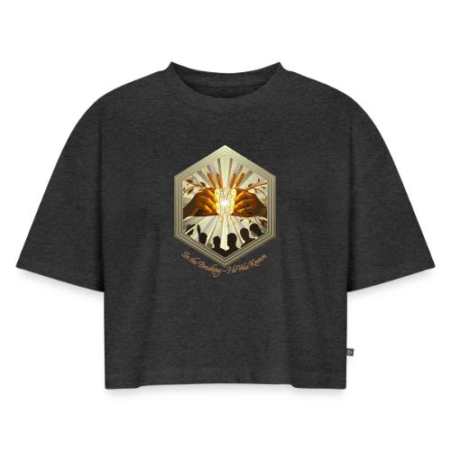 Easter Eternal Bread Breaking Tee,Recognition Gift - Women's Oversized Organic Cropped T-Shirt