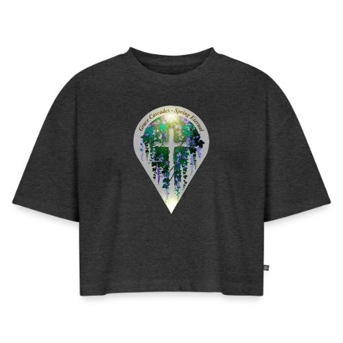 Easter Grace Cascades Vine T Shirt, Renewal Gift - Women's Oversized Organic Cropped T-Shirt