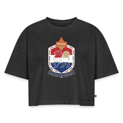 Netherlands Lion Crest T-Shirt, Dutch Badge Gift - Women's Oversized Organic Cropped T-Shirt