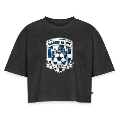Madrid Skyline Glory T Shirt, Madrid Fan Gift - Women's Oversized Organic Cropped T-Shirt