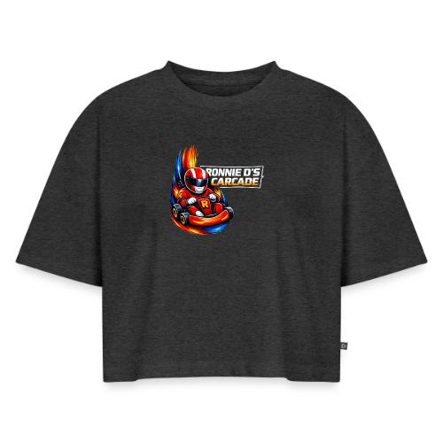 Carcadelogoracer1 - Women's Oversized Organic Cropped T-Shirt