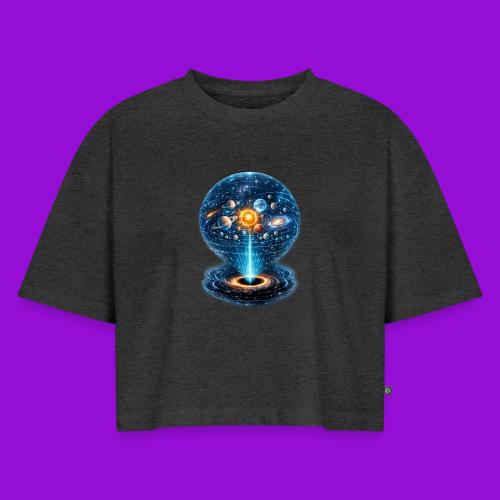 Holographic Universe - Women's Oversized Organic Cropped T-Shirt