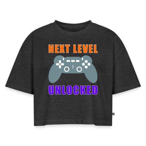 Next Level Unlocked Gamer Design - Women's Oversized Organic Cropped T-Shirt