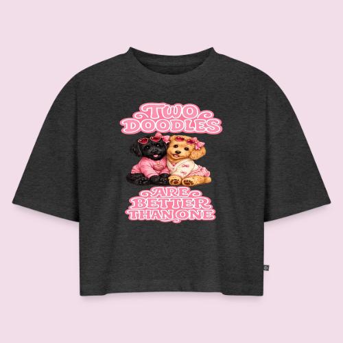 Two Doodles Are Better Than One - Women's Oversized Organic Cropped T-Shirt