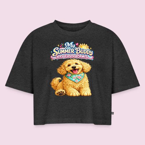 My Summer Buddy Has Four Paws - Women's Oversized Organic Cropped T-Shirt