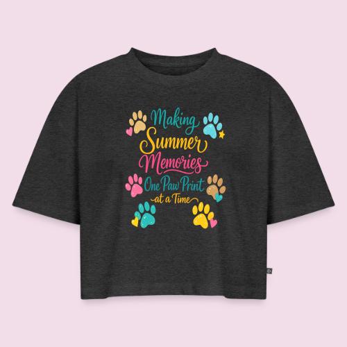 Making Summer Memories One Paw Print at a Time - Women's Oversized Organic Cropped T-Shirt