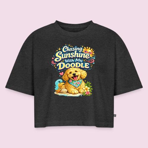 Chasing Sunshine With My Doodle - Women's Oversized Organic Cropped T-Shirt