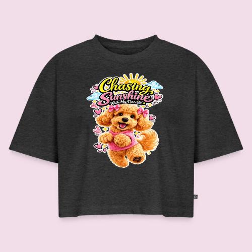 Chasing Sunshine With My Doodle - Women's Oversized Organic Cropped T-Shirt