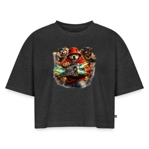 Urban Beat Dog Heroes - Women's Oversized Organic Cropped T-Shirt