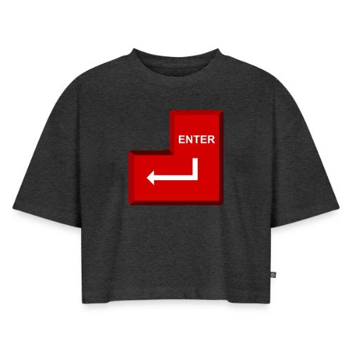 Just Press Enter - Women's Oversized Organic Cropped T-Shirt