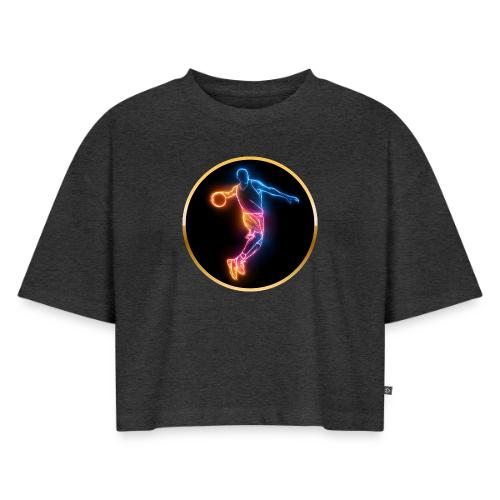 Basketball: Slam Dunk Afterglow - Women's Oversized Organic Cropped T-Shirt