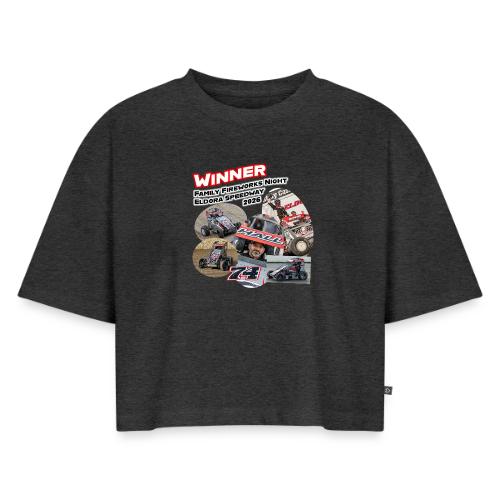 Luke Hall - Eldora Speedway FFN#1 Design 2 - Women's Oversized Organic Cropped T-Shirt