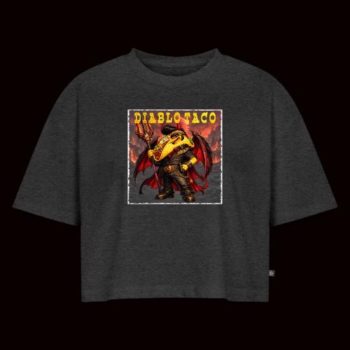 The Diablo Taco Spicy Demon Character - Women's Oversized Organic Cropped T-Shirt