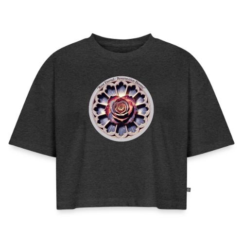 Easter Rose Resurrection T Shirt, Spring Gift - Women's Oversized Organic Cropped T-Shirt