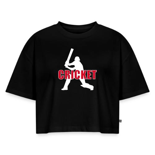 Power Play Cricket - Women's Oversized Organic Cropped T-Shirt