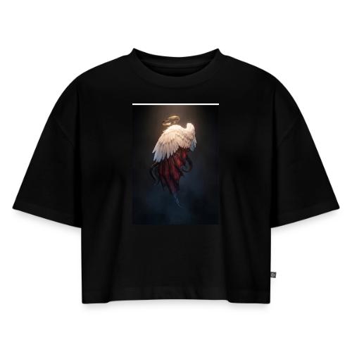 Angel vs Demon Wings Dark Aesthetic Gothic T-Shirt - Women's Oversized Organic Cropped T-Shirt