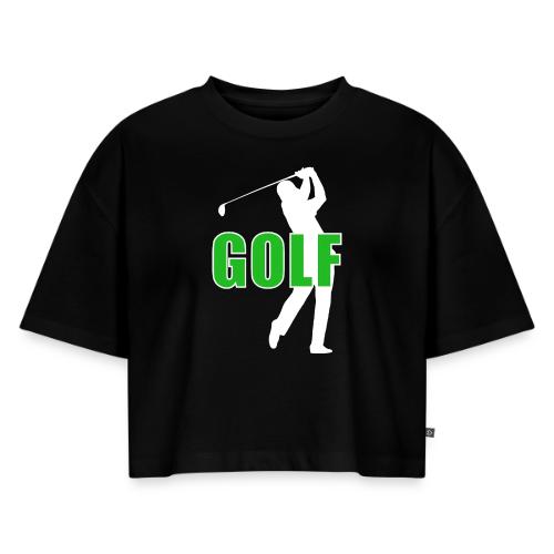 Golf: Classic Golf Motion - Women's Oversized Organic Cropped T-Shirt