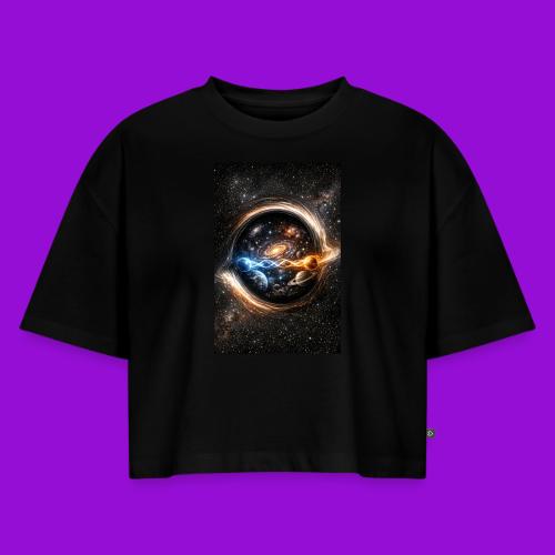 EntangledPhotonsWormhole - Women's Oversized Organic Cropped T-Shirt
