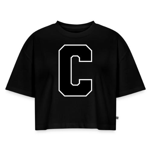 Varsity Letter C Collegiate Monogram - Women's Oversized Organic Cropped T-Shirt
