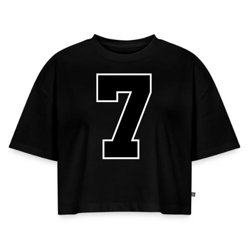Varsity Number 7 Athletic Look - Women's Oversized Organic Cropped T-Shirt