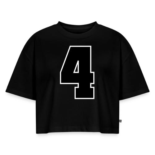 Varsity Number 4 College Style - Women's Oversized Organic Cropped T-Shirt