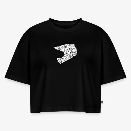 Floral Helmet - Women's Oversized Organic Cropped T-Shirt