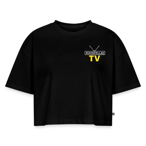 Rockefellas TV Outlined Logo Tee - Women's Oversized Organic Cropped T-Shirt