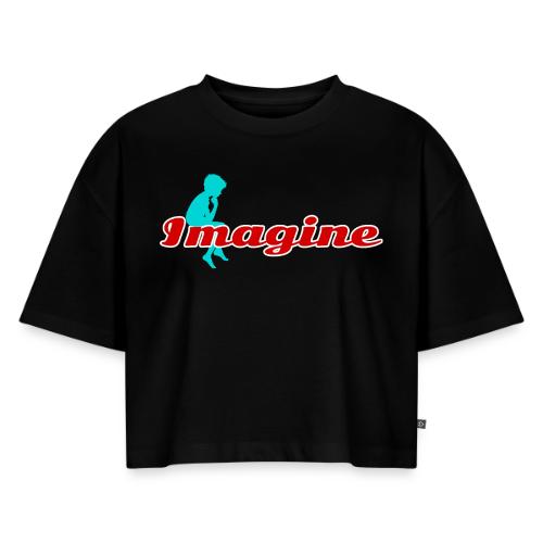 Imagine – Inspire Creativity & Dreams - Women's Oversized Organic Cropped T-Shirt