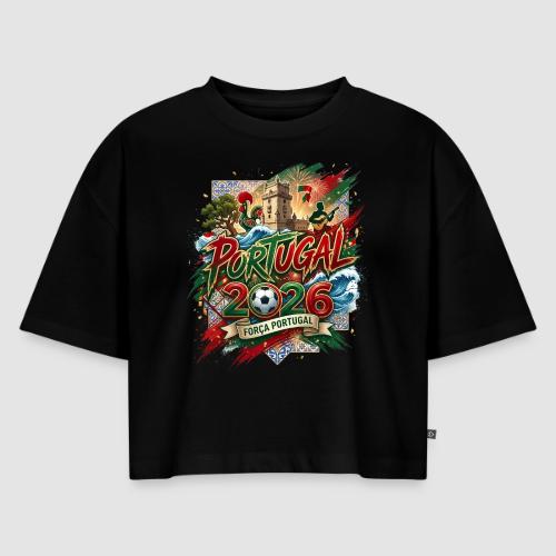 Portugal 2026 — Força Portugal 26 | World Cup - Women's Oversized Organic Cropped T-Shirt