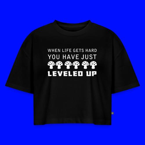 Level Up - Women's Oversized Organic Cropped T-Shirt