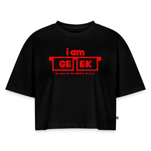 iamGEEK RED - Women's Oversized Organic Cropped T-Shirt