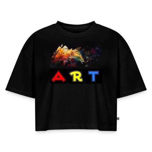 Pulse of Art - Women's Oversized Organic Cropped T-Shirt