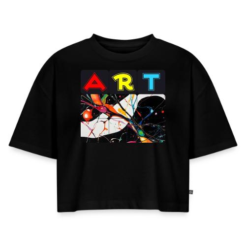 Art in Motion: Color Unleashed - Women's Oversized Organic Cropped T-Shirt