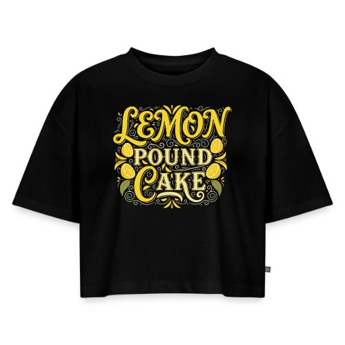 Lemon Pound Cake Vintage Flourish - Women's Oversized Organic Cropped T-Shirt