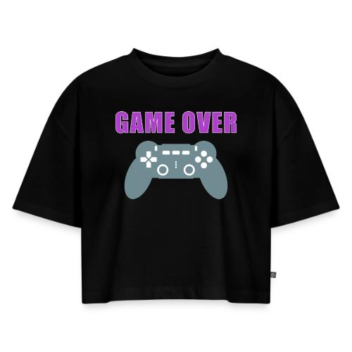Game Over Gamer Controller Design - Women's Oversized Organic Cropped T-Shirt