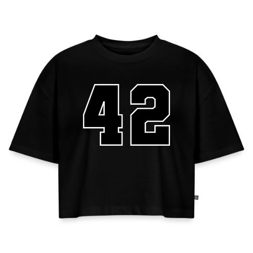 Varsity Number 42 Sports Style - Women's Oversized Organic Cropped T-Shirt
