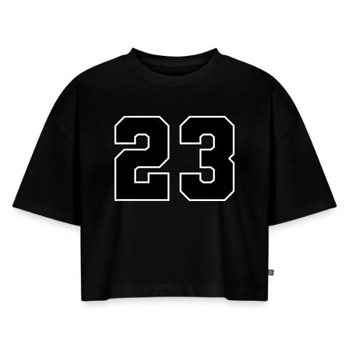 Varsity Number 23 Athletic Style - Women's Oversized Organic Cropped T-Shirt