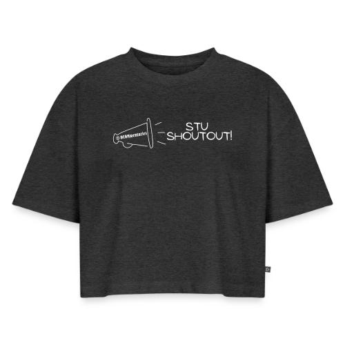 DCOMmentaries Stu Shoutout (White) - Women's Oversized Organic Cropped T-Shirt