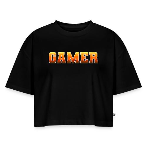 Gamer Varsity Gradient Design for Apparel - Women's Oversized Organic Cropped T-Shirt